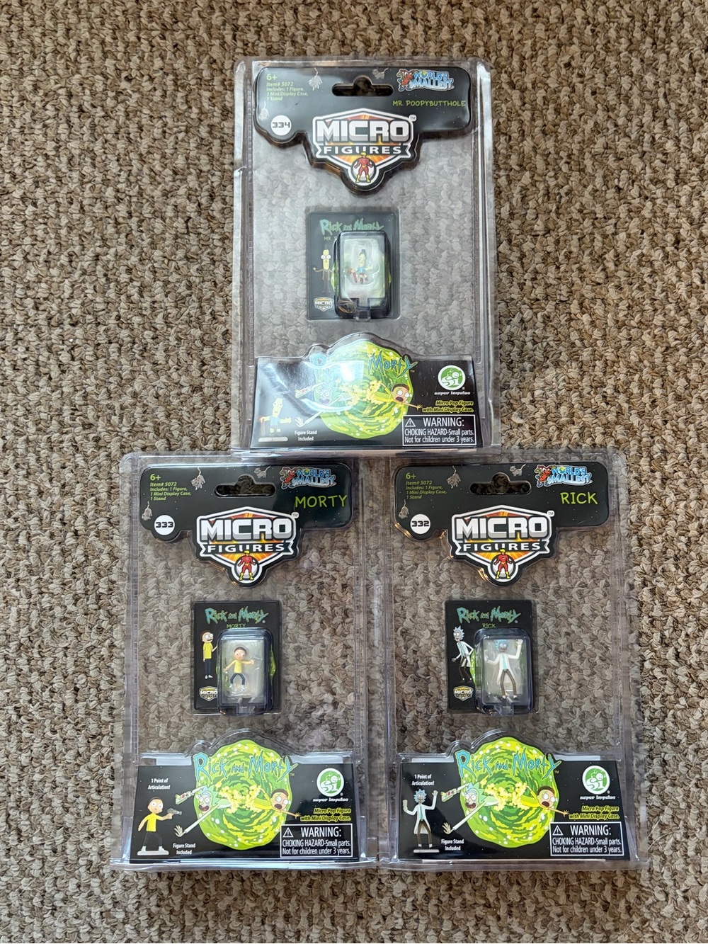 Worlds Smallest Micro Figures Rick & Morty Complete First Set